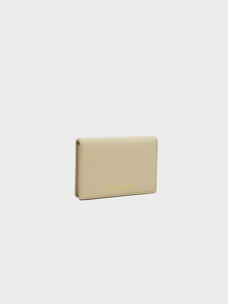 Card Case Bone Front Side [Ivory Leather, Classic Wallet, Credit Card Case, Premium Quality]