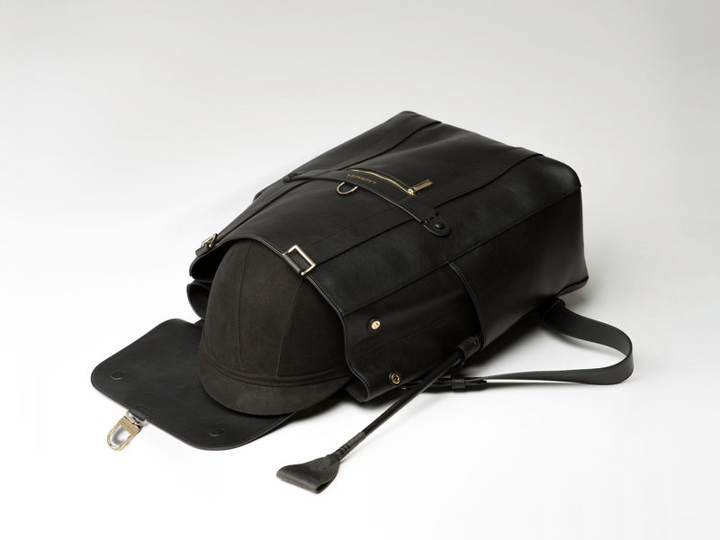 Convertible Backpack Tote Black Calf [Convertible Bag, Leather Convertible Backpack, Equestrian Helmet Backpack]