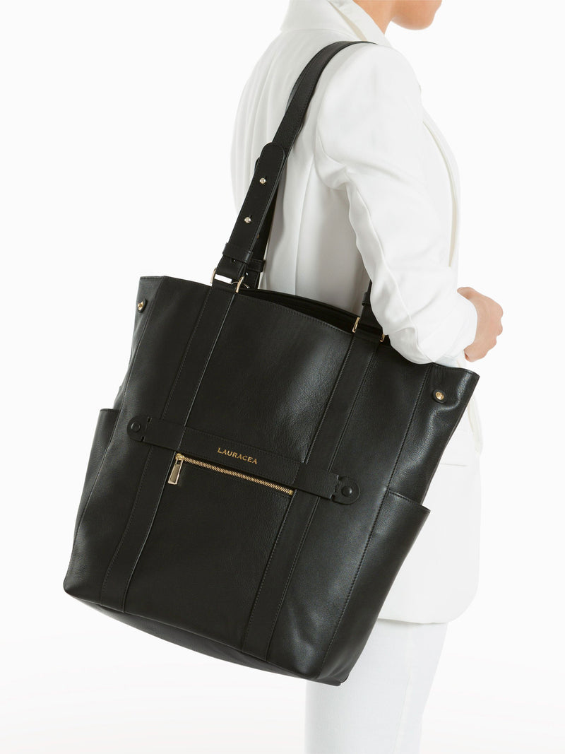 Convertible Backpack Tote Black Calf [High Quality, Travel Bag, Equestrian Bag]