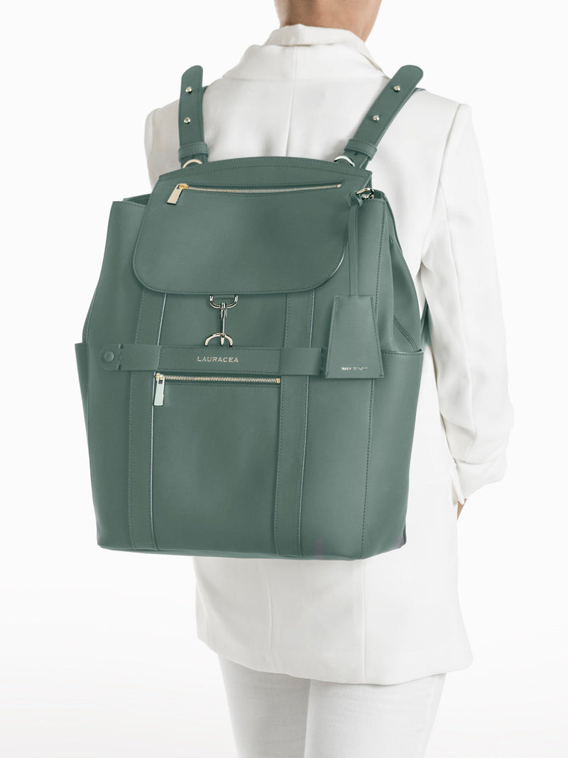Convertible Backpack Tote Khaki Matte [Khaki Leather Tote, Comfortable Bag, Professional Backpack]