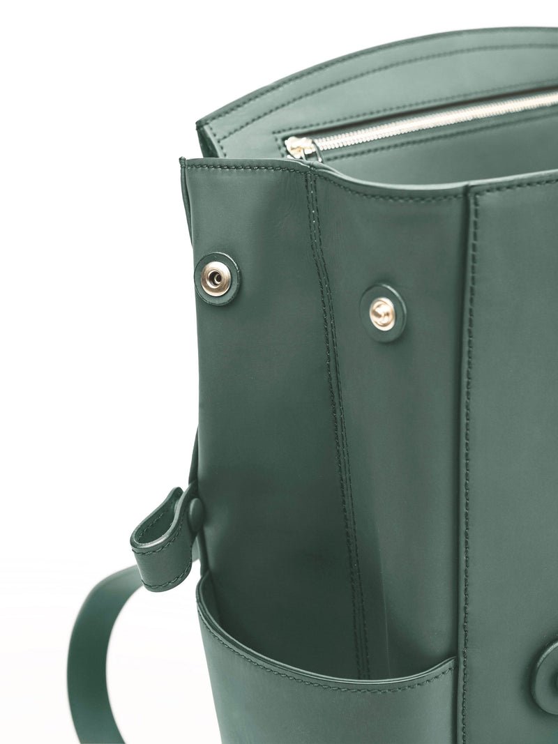 Convertible Backpack Tote Khaki Matte [Italian Leather Backpack, Luxury Backpack, Classic Backpack]