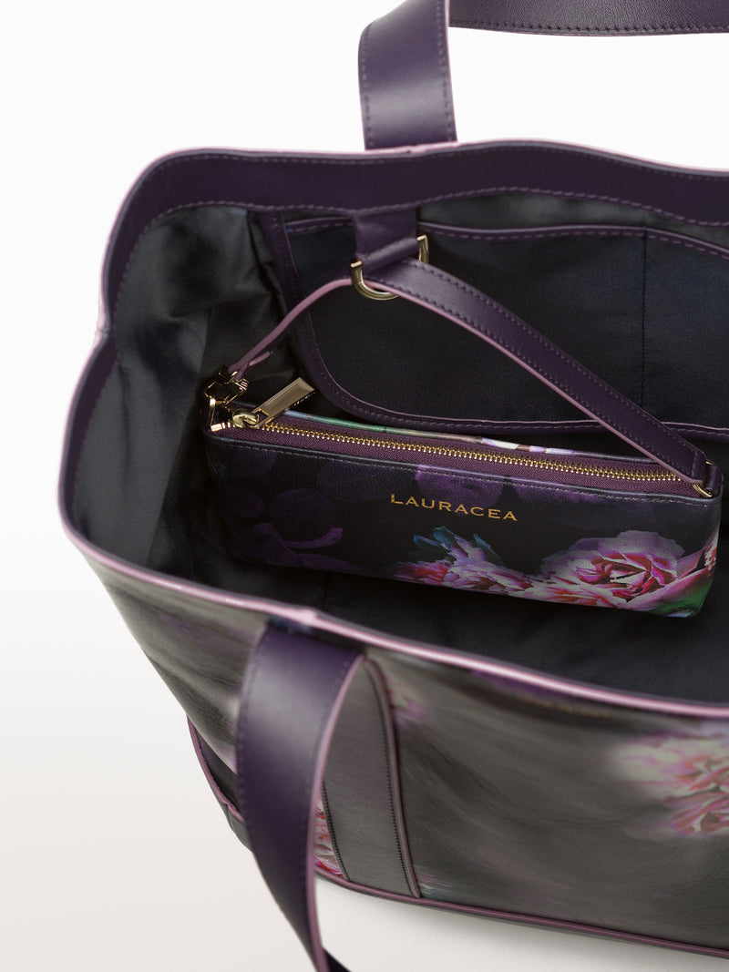 Hampton Shopper Black Peony [Travel Bag, Travel Accessories, Leather Wallet]