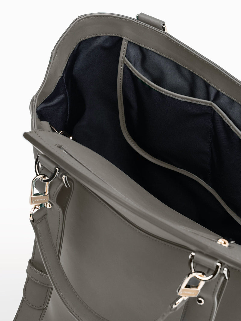 CONVERTIBLE BACKPACK TOTE - GRAY WATERPROOF LEATHER