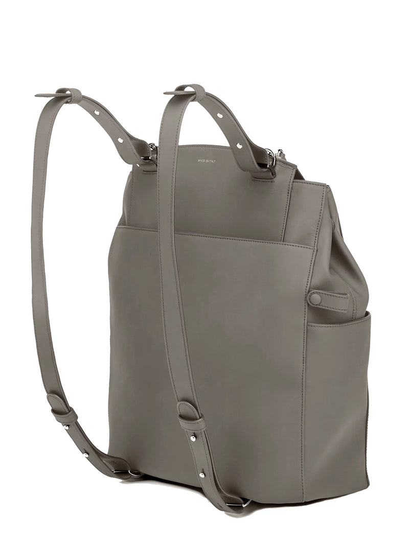 CONVERTIBLE BACKPACK TOTE - GRAY WATERPROOF LEATHER