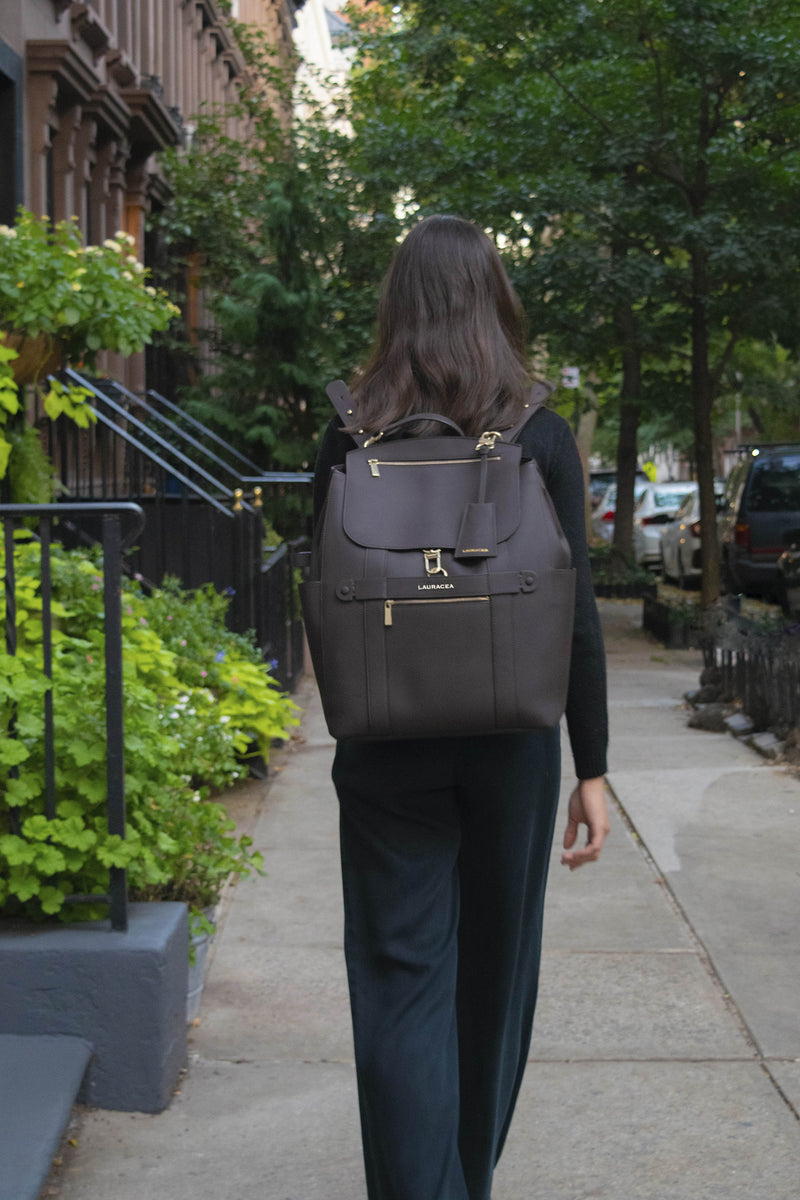 CONVERTIBLE BACKPACK TOTE - CHOCOLATE WATERPROOF LEATHER