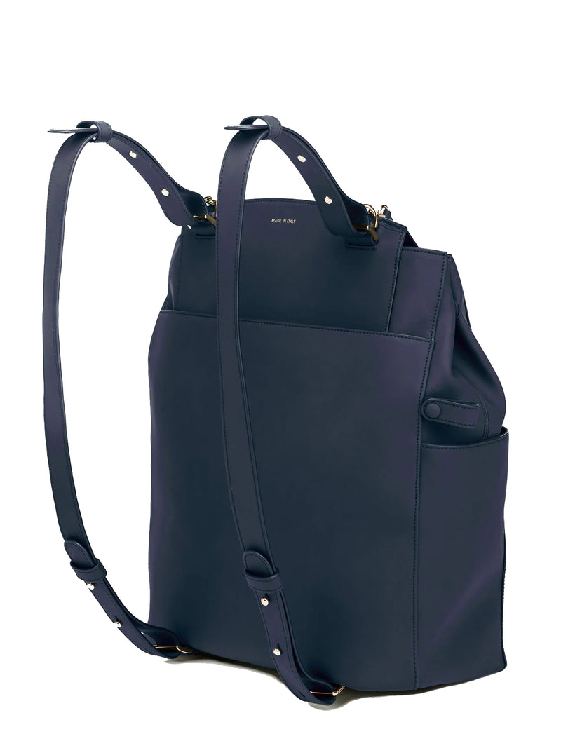 CONVERTIBLE BACKPACK TOTE - NAVY WATERPROOF LEATHER