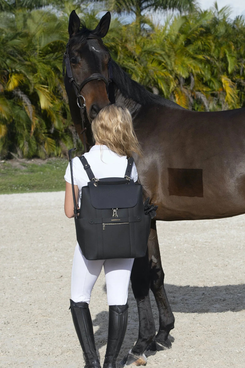 CONVERTIBLE BACKPACK TOTE - BLACK WATERPROOF LEATHER