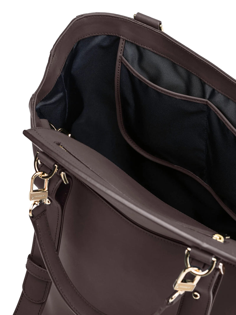 CONVERTIBLE BACKPACK TOTE - CHOCOLATE WATERPROOF LEATHER