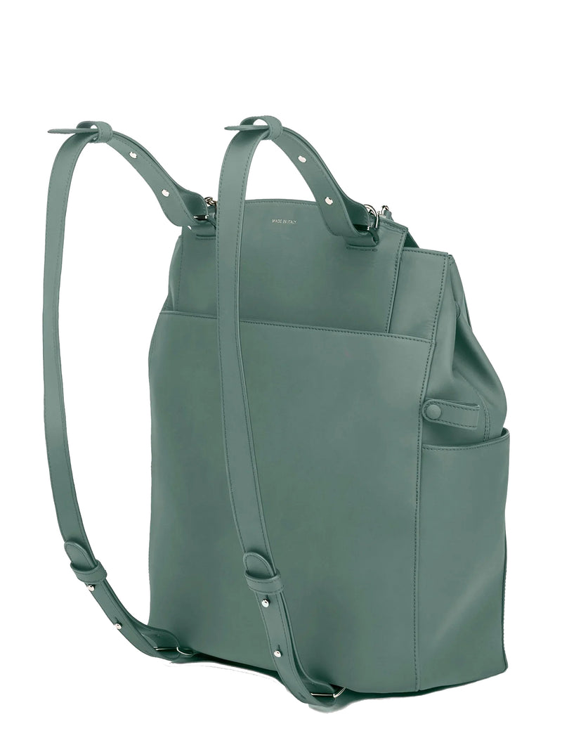 CONVERTIBLE BACKPACK TOTE - KHAKI WATERPROOF LEATHER