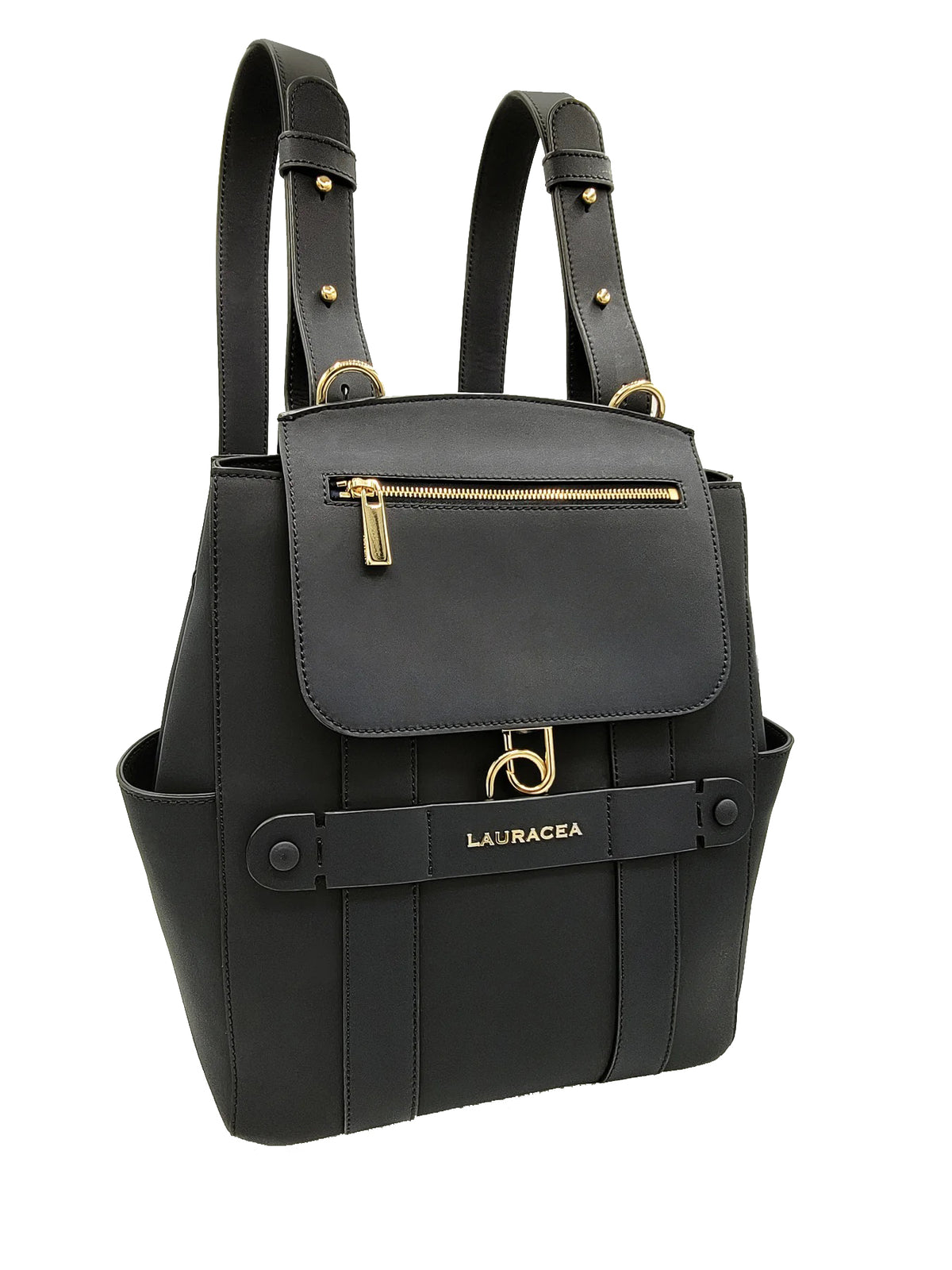 MINI CONVERTIBLE BACKPACK TOTE - BLACK WATERPROOF LEATHER 