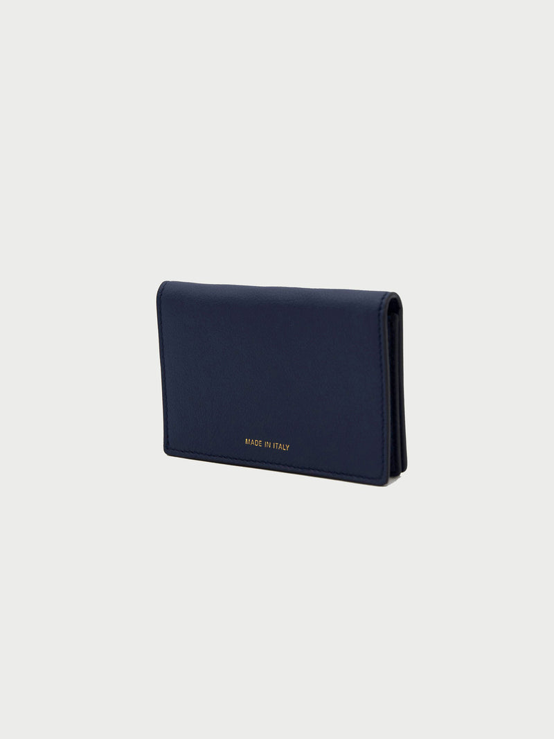 Card Case Navy Back [Equestrian Fashion, Purse, Natural Leather Goods, Navy Blue Card Case]