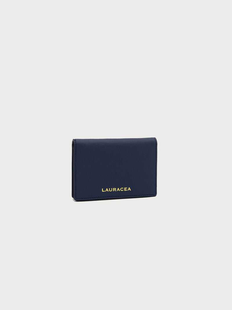 Card Case Navy Front Side [Navy Leather, Fashionable, Credit Card Case, Premium Quality]