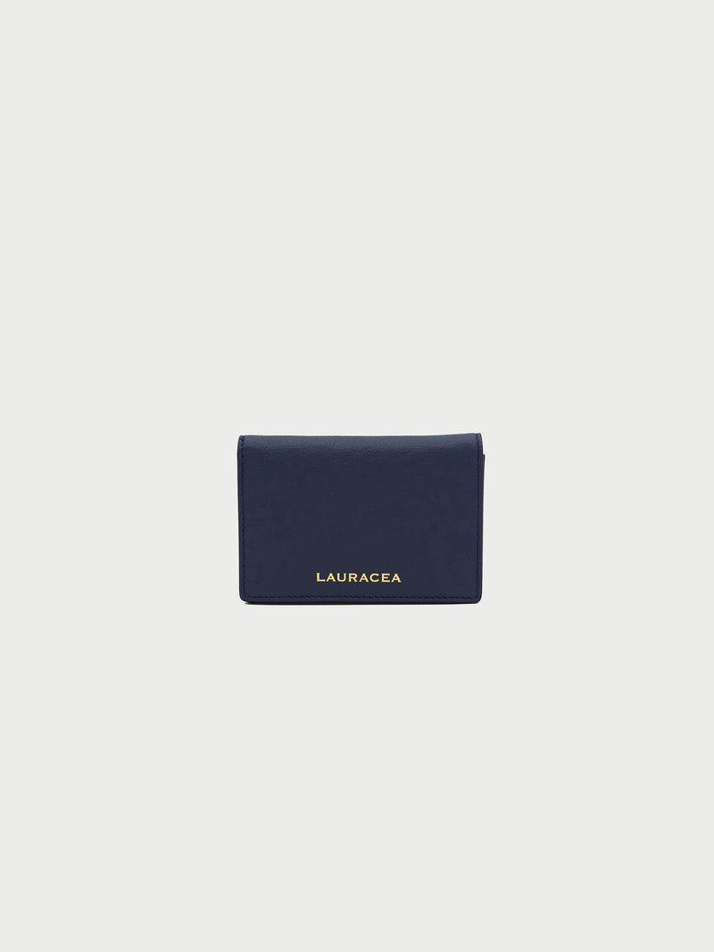 Card Case Navy Front [Card Case, Small Leather Good, Small Wallet, Designer Fashion Accessory]