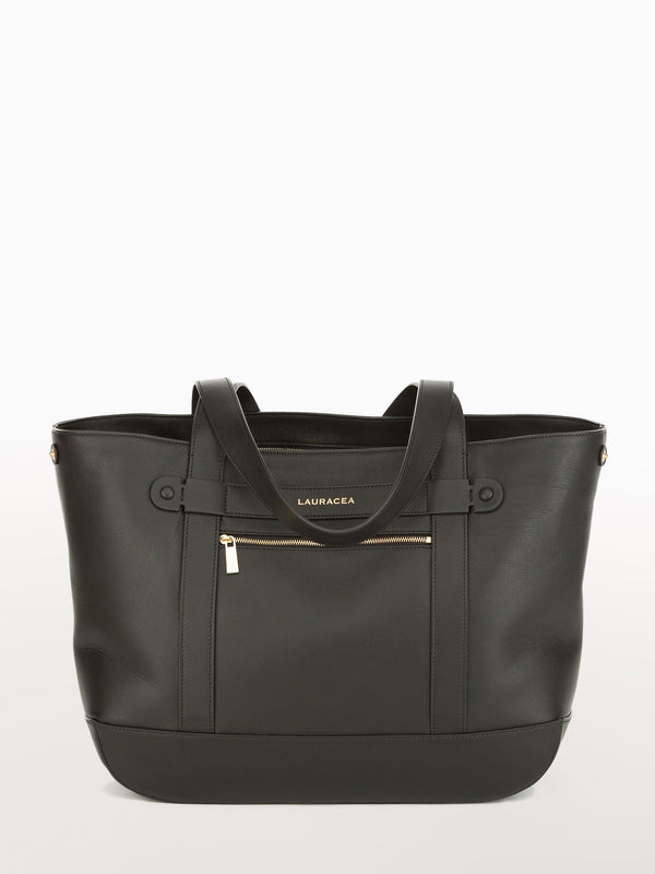 Classic Tote Black [Carry-on, Equestrian, Black Leather, Premium Quality]