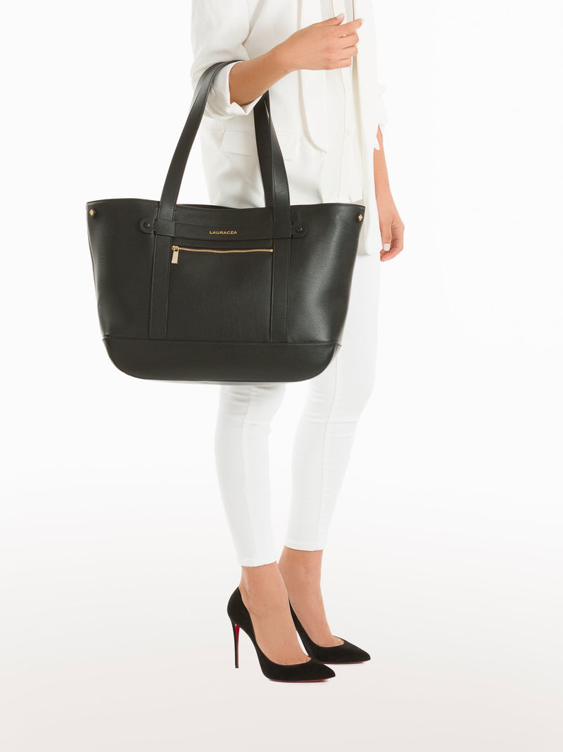 Classic Tote Black [Travel Bag, Italian Fashion, Over the Shoulder, Horse Show Circuit]