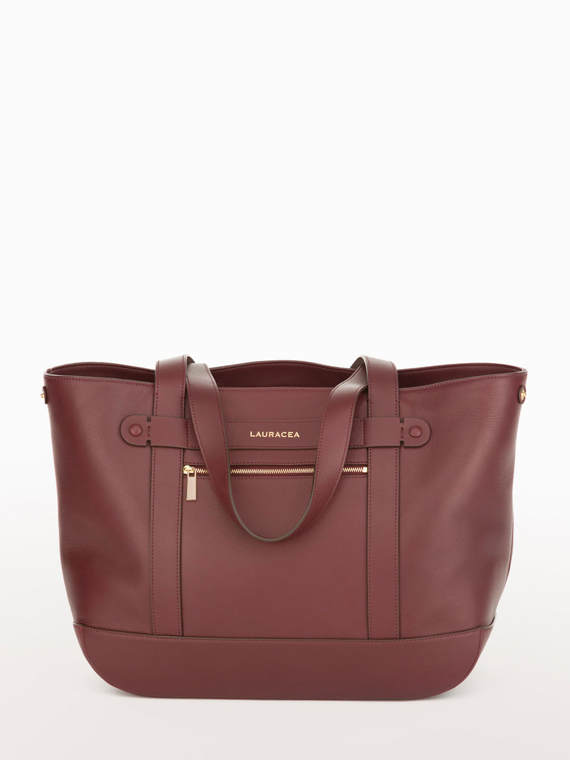Classic Tote Merlot [Carry-on, Equestrian, Burgundy Leather, Premium Quality]