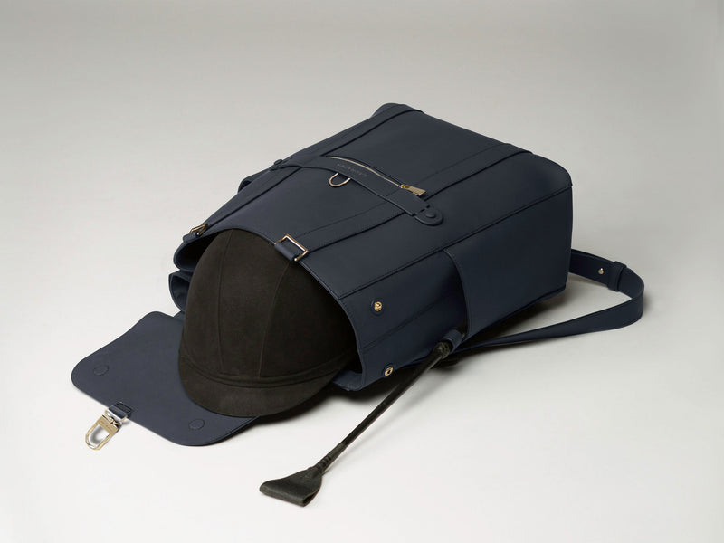 Convertible Backpack Tote Navy Matte [Equestrian Helmet Backpack, Rider Leather Backpack]