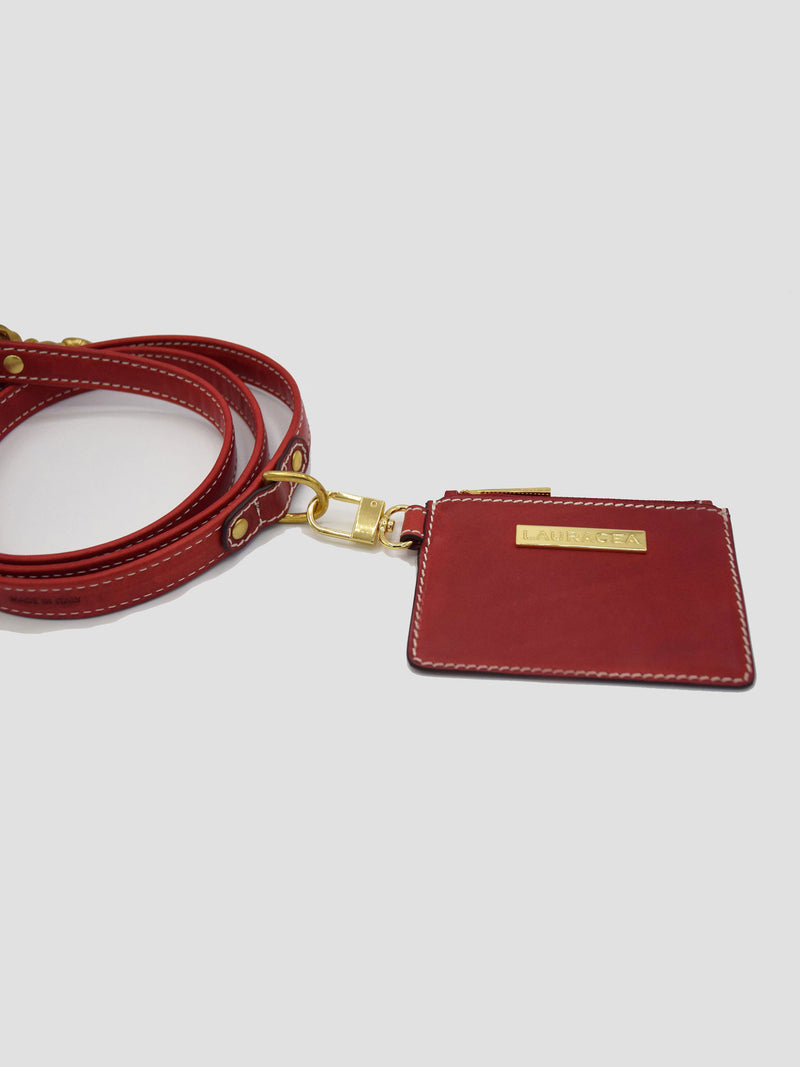 Dog Kit Red [Italian Leather Collar, Premium Leash]