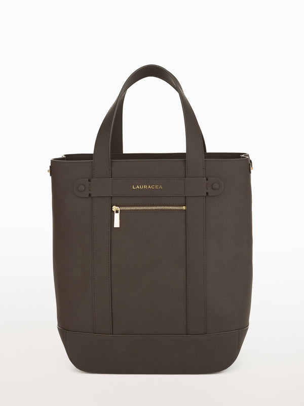 Hampton Shopper Chocolate Matte [Carryall Leather Bag, Brown Purse, Leather Weekend Bag]