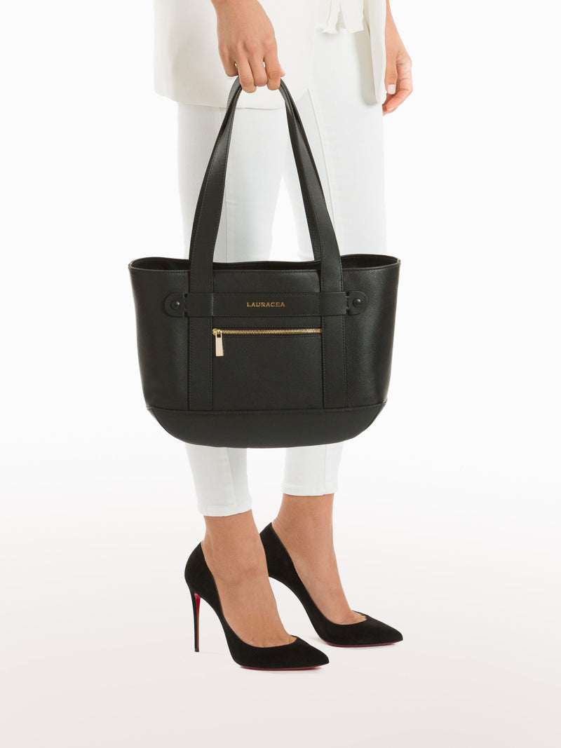 Petite Tote Black [Travel Bag, Italian Fashion, Luxury Handbag, Horse Show Circuit Wear]