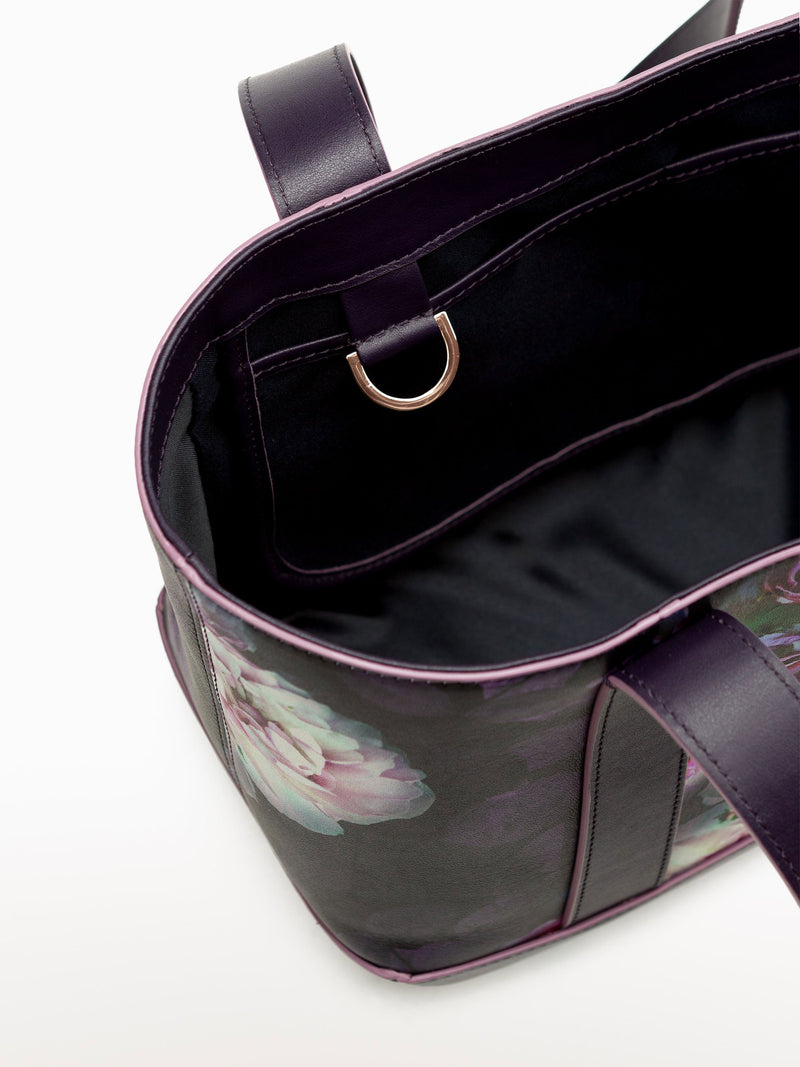 Petite Tote Black Peony [Travel Bag, Travel Accessories, Durable Purse, Carryall Tote]